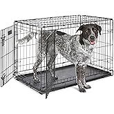 MidWest Homes for Pets 36-Inch iCrate for Medium-Large Breeds, 41-70 lbs, Double Door Folding Dog Crate with Divider Panel, L