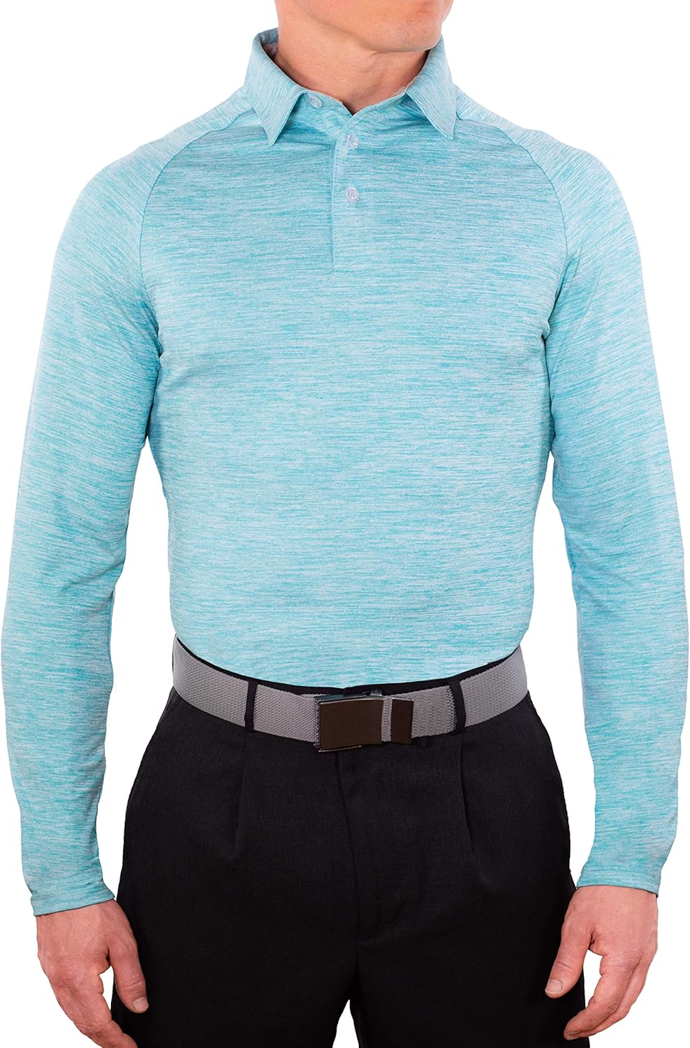 CC Performance Athletic Slim Fit Long Sleeve Golf Shirts for Men Dry