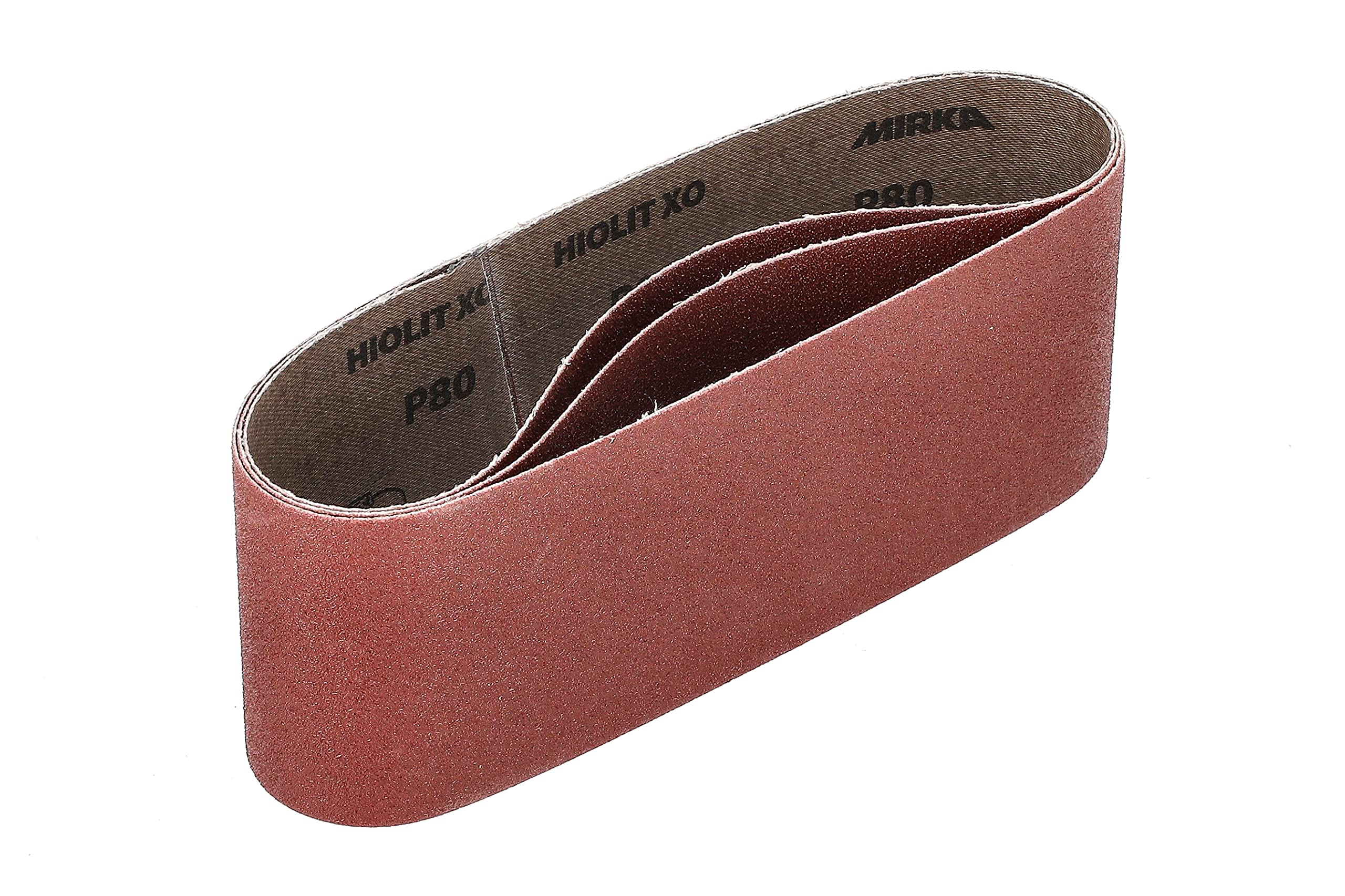 Mirka Red 3 x fabric sanding belts 75x457mm / grit P80 / high quality sanding belt for belt sander/for sanding wood and metal