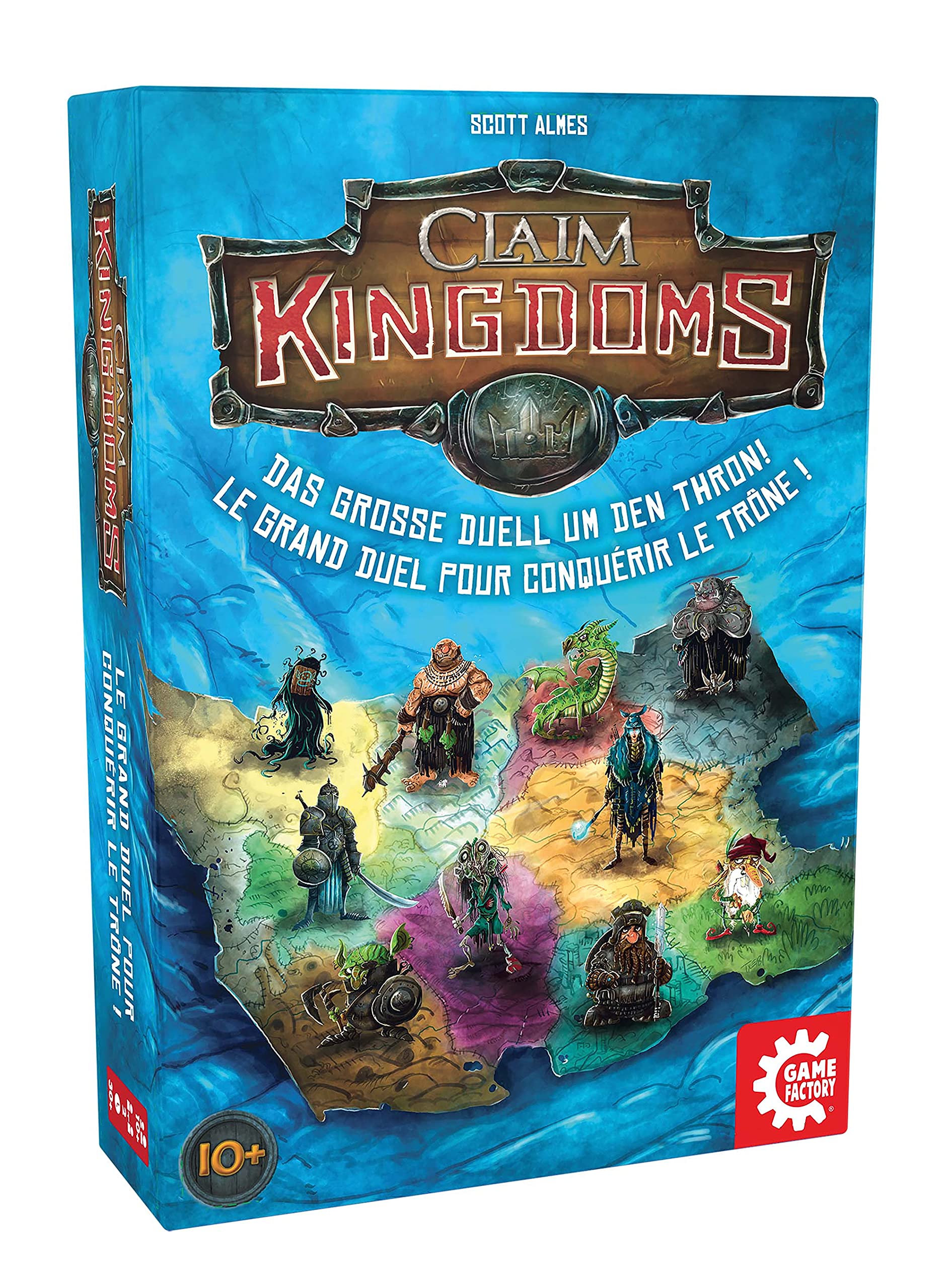 Game Factory 646269 Claim Kingdoms, The Great Duel Around Throne Tile Game for 2 People, Board Game