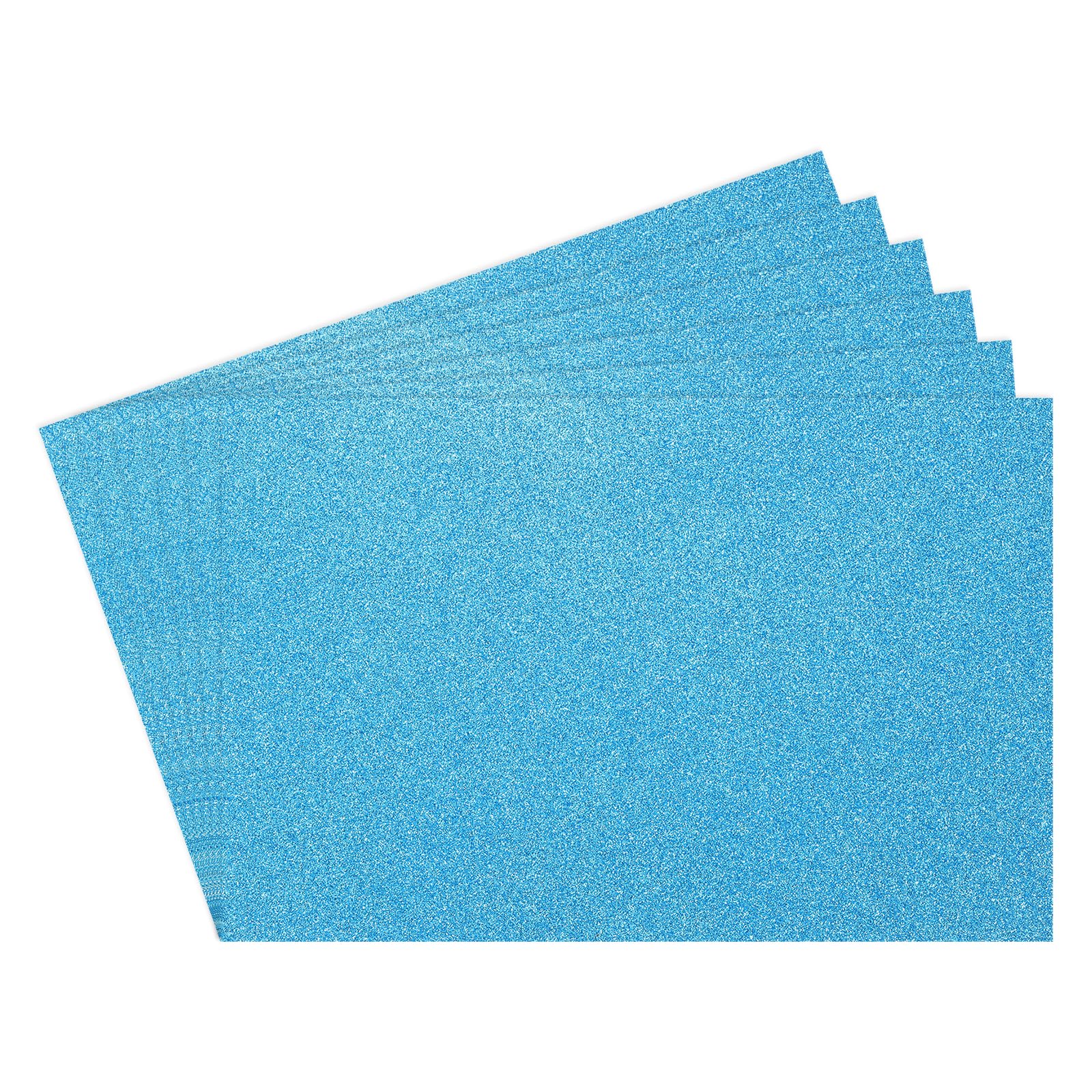 Rebower 6Pcs Foam Sheets Crafts Glitter Foam Arts Paper 12 x 8 x 5/64 Inch [for Crafts Project, Scrapbooking, DIY, Party Handicraft, Costumes]-30cm x 20cm x 2mm / Sky Blue