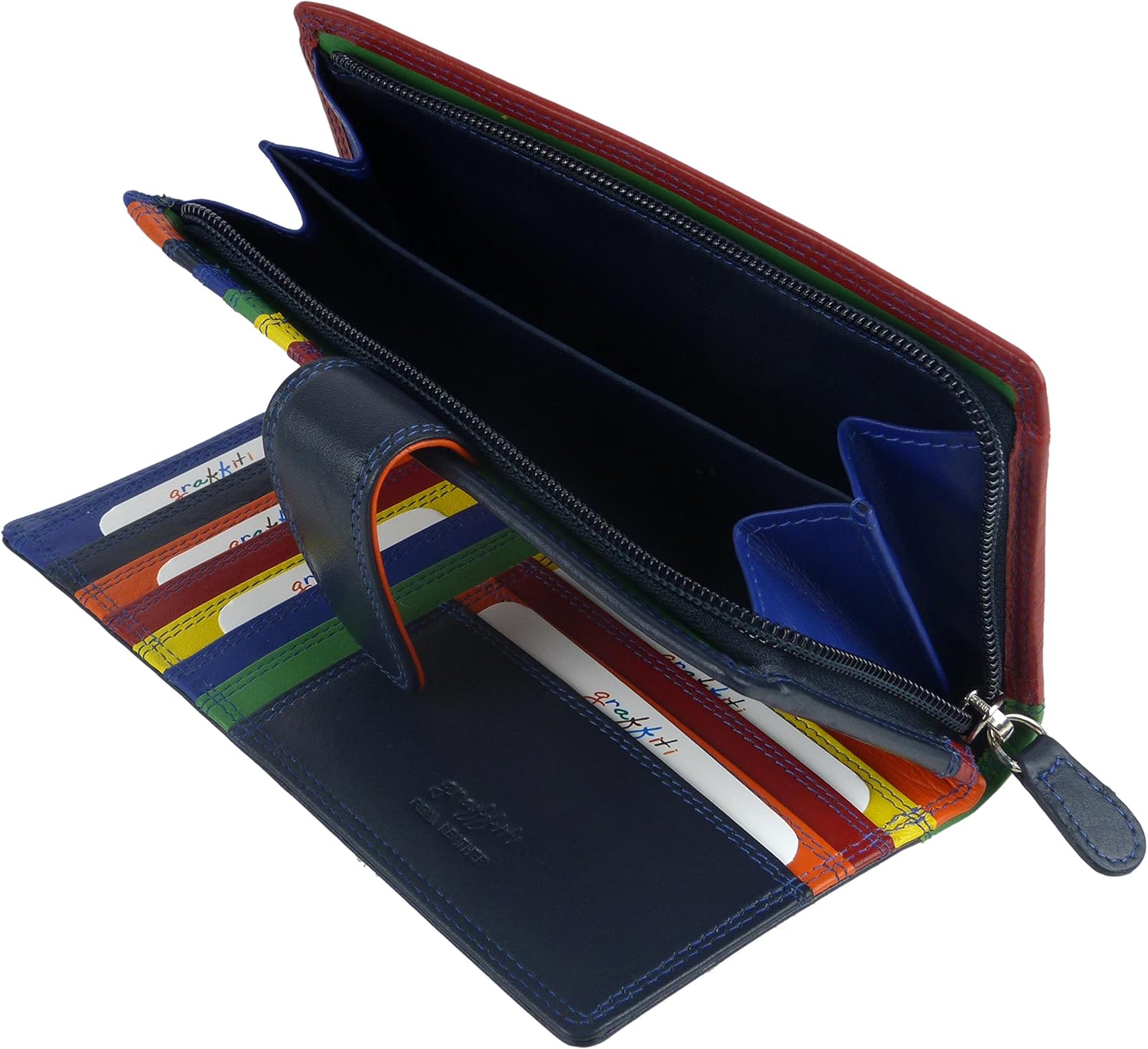 Golunski Leather Ladies Tabbed Purse Wallet Graffiti Range, Midnight - Image 5