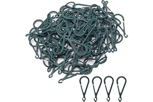 Toyland® Pack of 100 Christmas Ornament Hooks - Green Plastic Bauble Hanging Attachments - Christmas Decorations