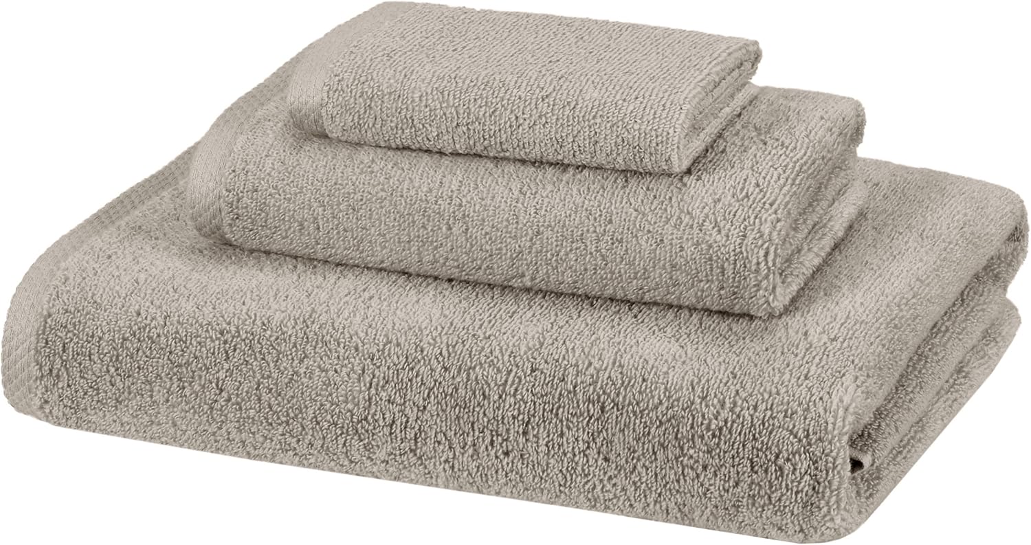 AmazonBasics 3 Piece Cotton QuickDry Bath Towel Set Platinum Amazon