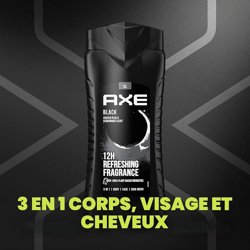Gel douche noir, lot de 3 (3 x 0,4 l)