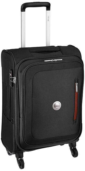 Delsey Oural Polyester 56 Cm 4 Wheels Black Cabin Soft Suitcase