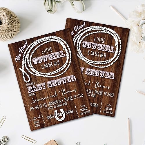 cowgirl baby shower invitations