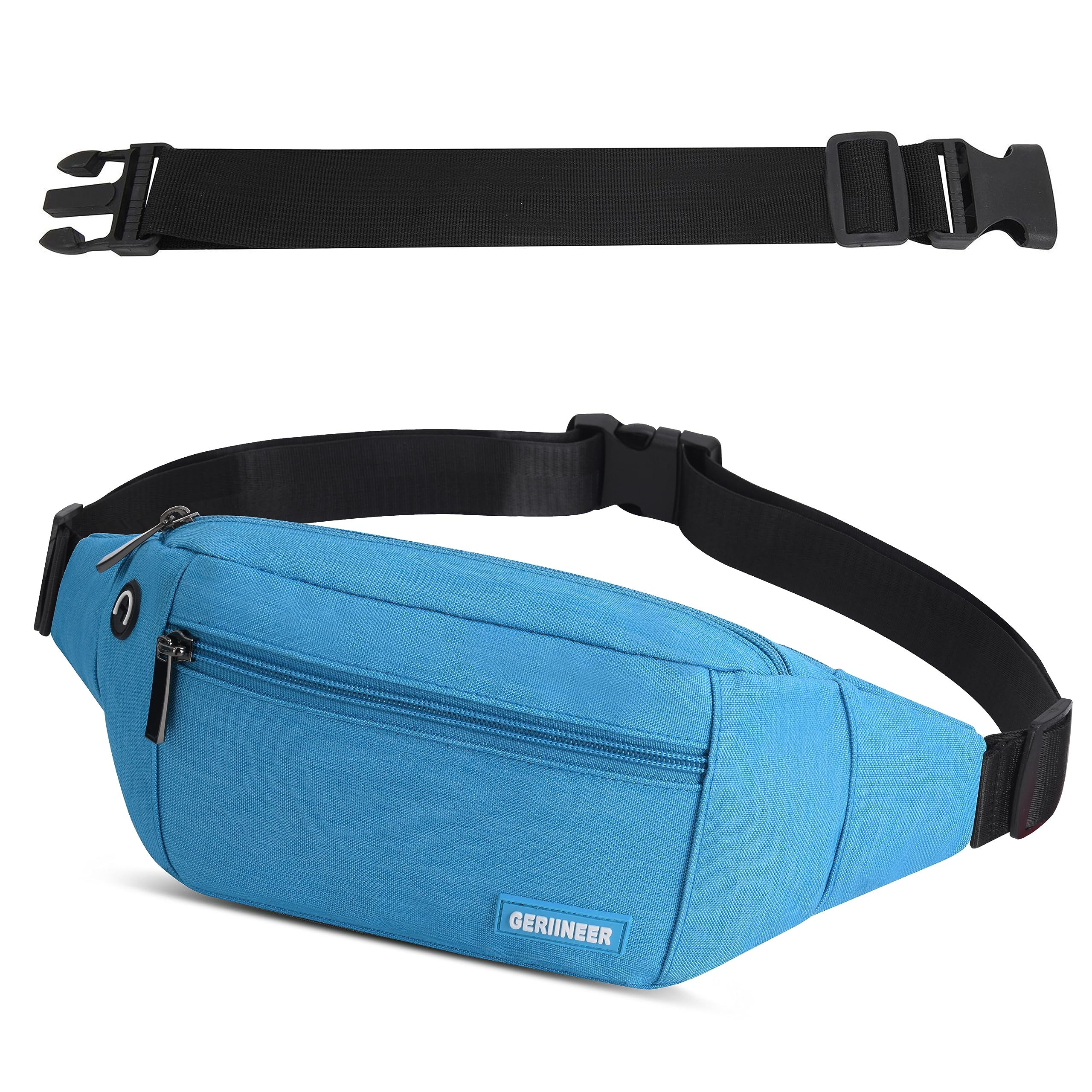 GERIINEER Bumbags Waist Fanny Pack for Women Ladies Men Waterproof Unisex Bum Bag with 30cm Extended Belt and Headphone Jack for Dog Walking Running Traveling Cycling Hiking Outdoor Sport — image 1