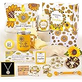 Andlane Sunflower Gifts for Women - Unique Gift Basket Set - Birthday Gifts for Women, Best Friend, or Sister - Sunshine Box Care Package, Get Well Soon, Thinking of You, Friendship Basket 18Pcs Large