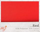 M & J Plain Red Fabric 44 112cm Wide Polycotton 65/35 95GSM 2m view 2