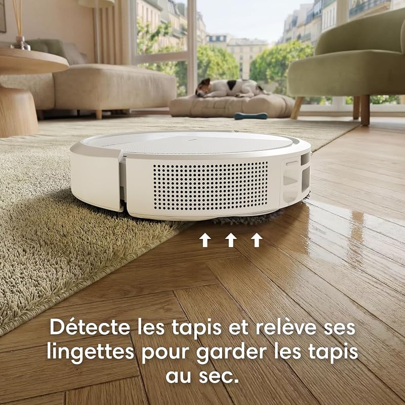 Roomba Plus 416 Combo Robot+AutoWash- 20KPa -Base Multifonction - Lavage et séchage à l'air Chaud des lingettes - LiDAR Clearview - 75 Jours d'autovidage - Accessoires supplémentaires - Blanc