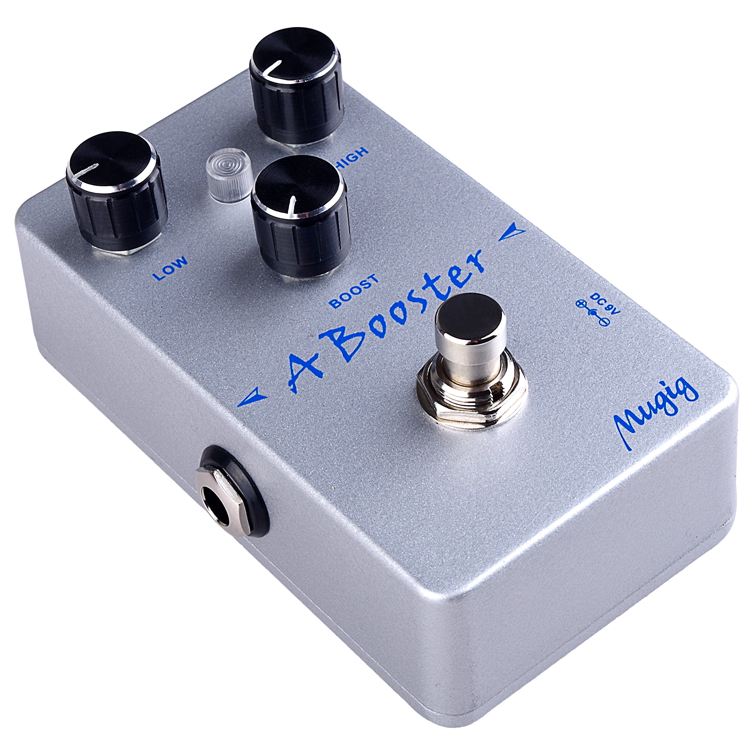 Mugig Booster Guitar Effect Pedal True Bypass Low High Boost Knob with LED light Rich Distortion Sound for Electronic Guitar