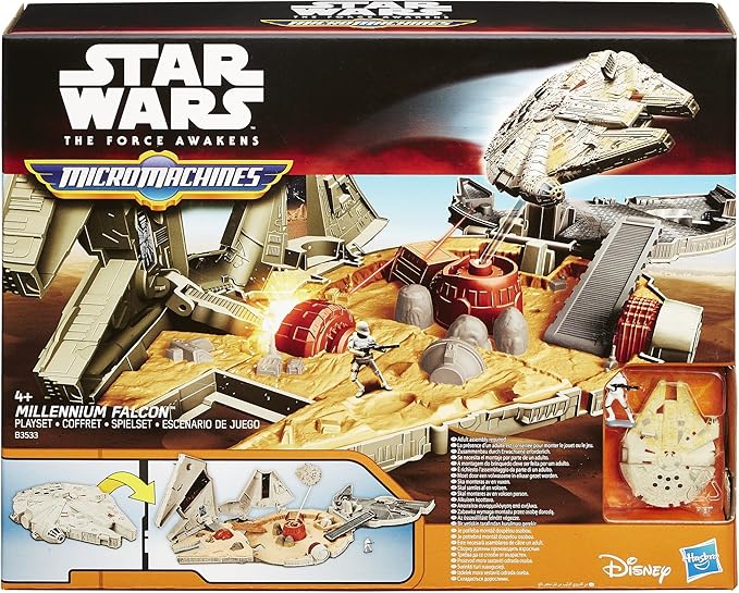 star wars the force awakens micro machines millennium falcon playset