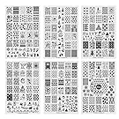 6pcs/Pack Xmas Snowflake Acrylic Nail Stamping Plates Clear Templates Stamp Assorted Christmas Designs Manicure Tool Lightweight