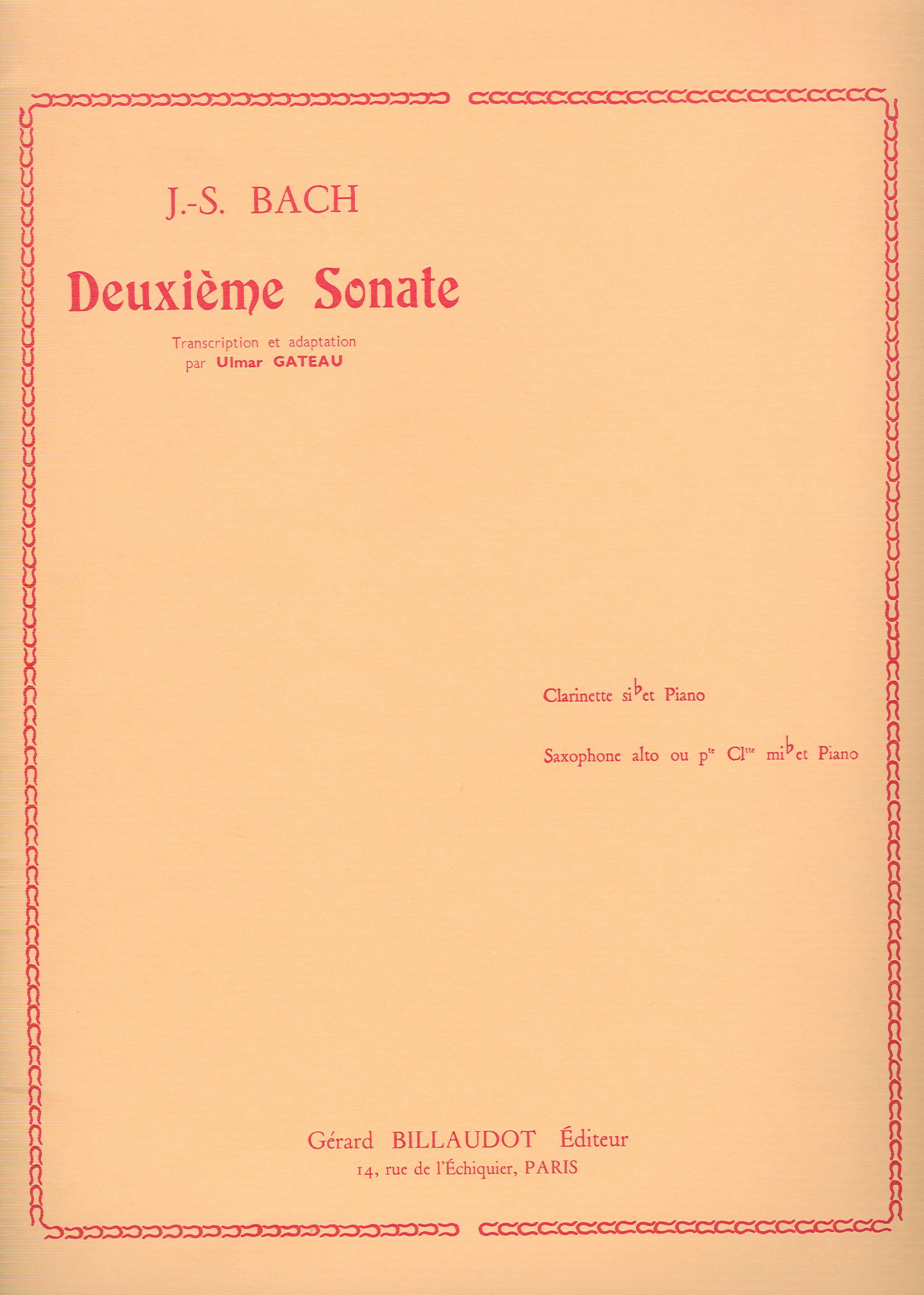 Bach Sonata Nº 2 En Mib Mayor Bwv 1031 Para Clarinete Saxofon Mib Y Piano Gateau Bach Amazon Com Books