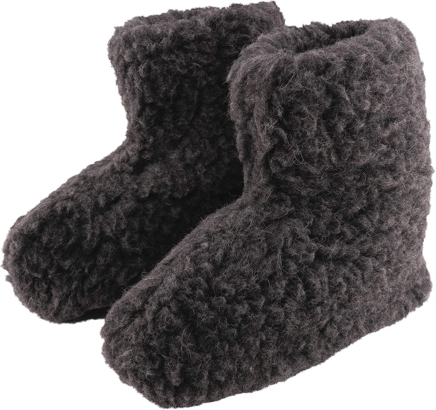 Hüttenschuhe Aus Lammfell – Wildledersohle, Grau, Größen 36-47, Schadstofffrei