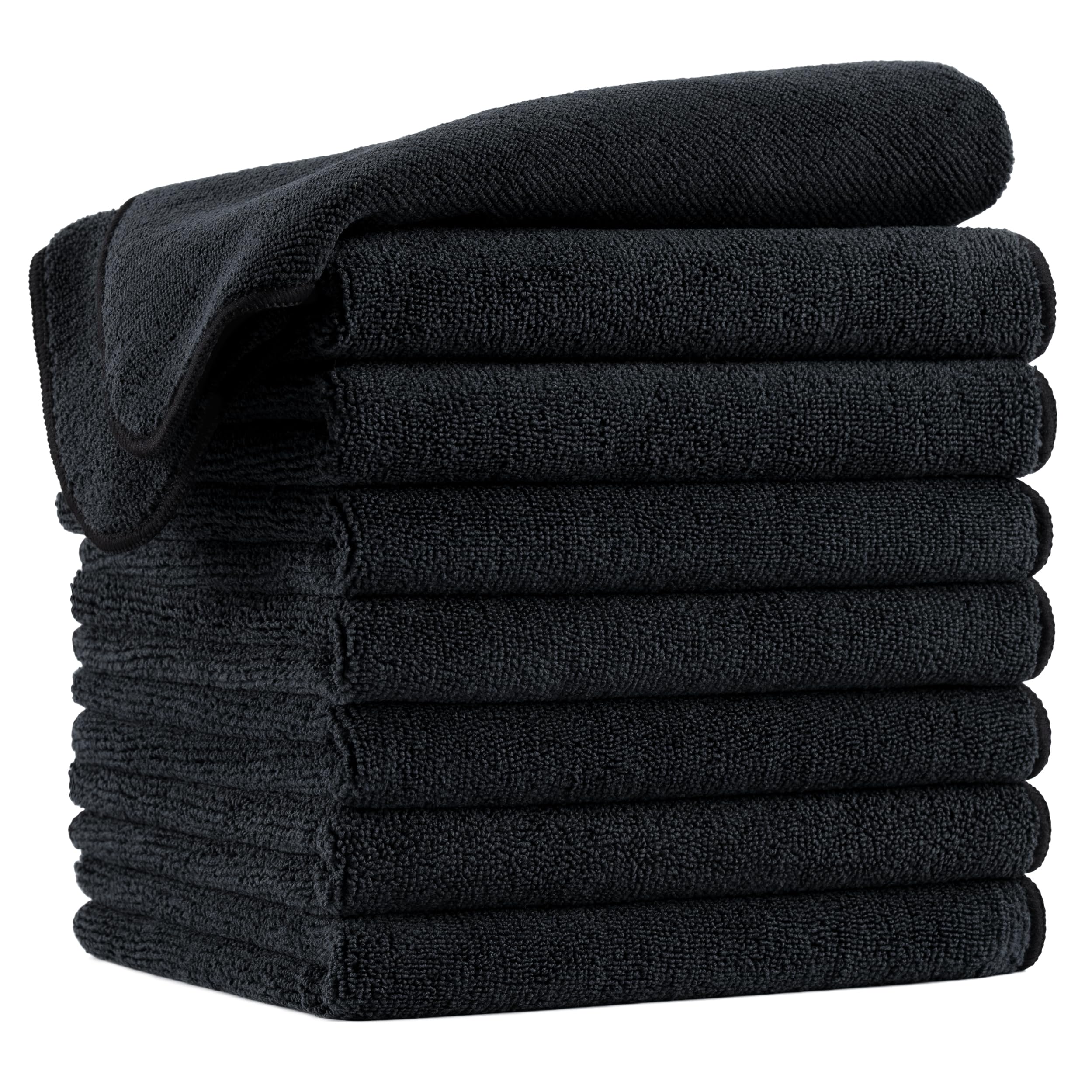 POLYTE Professional Quick Dry Lint Free Microfibre Hair Drying Salon Towel, 40x73 cm, 8 Pack