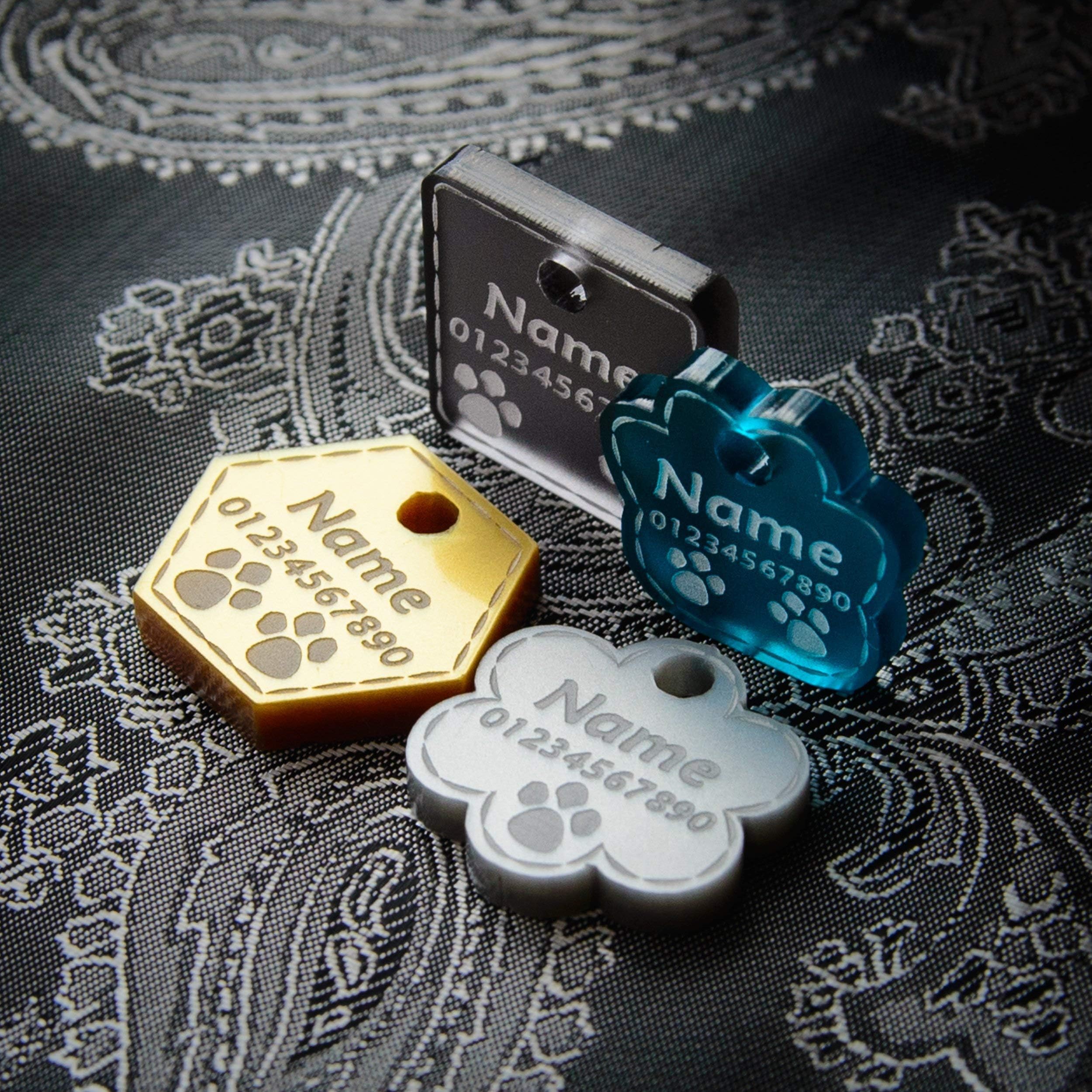 Luxury Dog Tags Cat Name Tags Engraved Personalised Pet ID