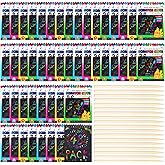 Seajan 48 Pcs Scratch Note Pads Scratch Paper Off Notebooks Art Crafts Drawing Paper for Girls Boys Birthday School Party Gift Project Kit Supplies