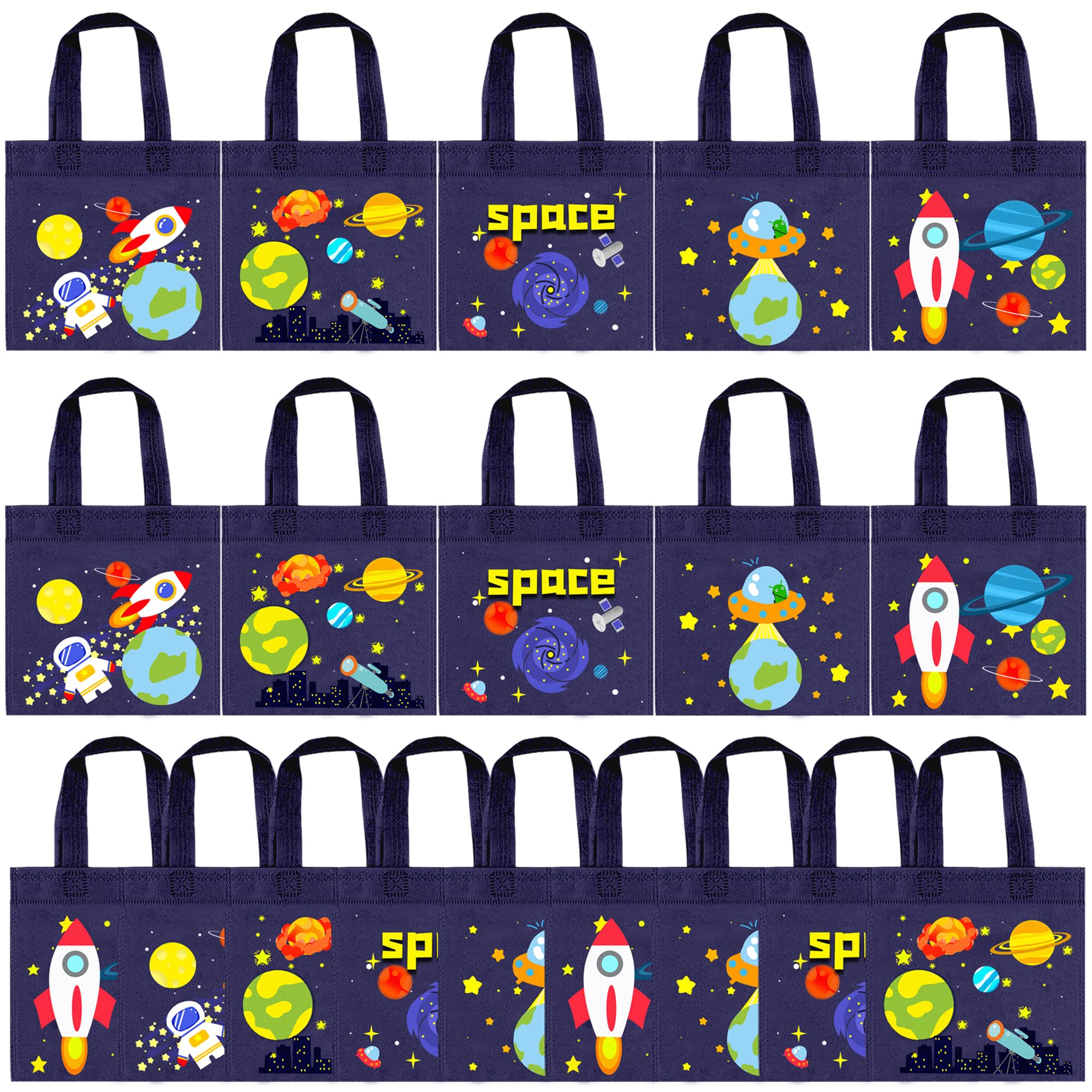 Photo 1 of BANBALLON 20 PCS Outer Space Party Favor Bags Space Non-Woven Gift Bags Treat Gift Bags For kids Birthday Party Outer Space Theme Party Baby Shower Goodie Bags Supplies