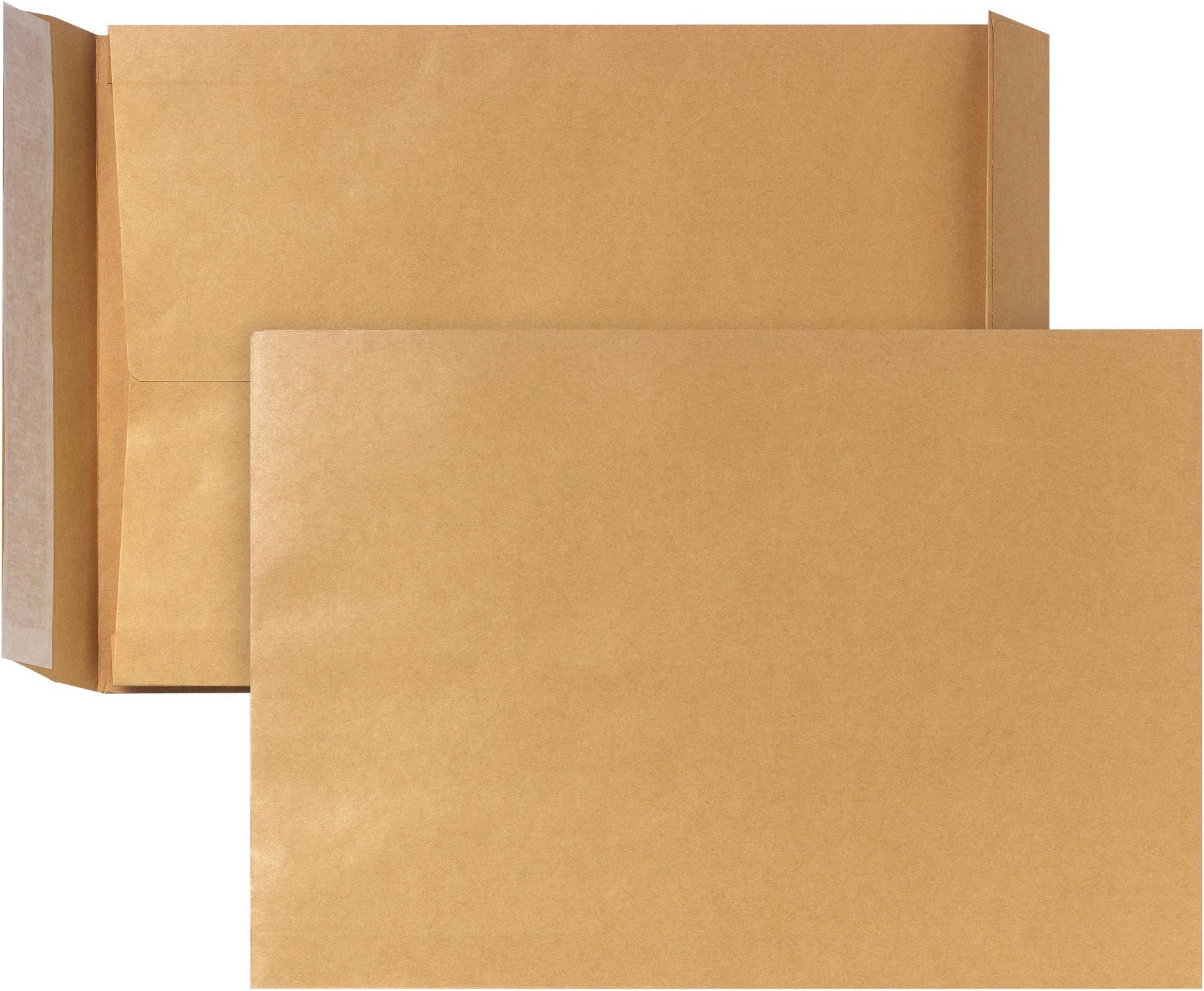 Posthorn 07080610 Folding Envelope Square Bottom Peel and Seal Pack of 10 B4 250 x 353 x 40 mm Kraft Paper 130 g, Brown
