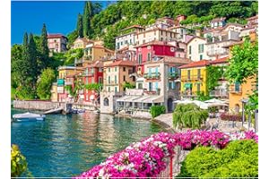 500 Piece Jigsaw Puzzle for Adults -Lake Como Scenery, Italy Jigsaw Puzzles 500 Pieces Puzzles for Adults-Finished Size 19.3"