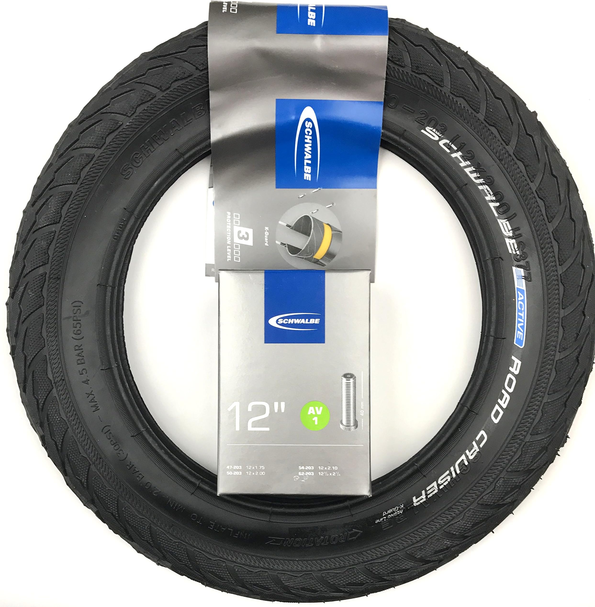 Bohle Tyre set 12 inches (12-1/2 x 1.9-50-203) with hose car valve.