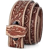 F&L CLASSIC Western Belt without buckle for men – Full Grain Leather Cowboy Belts for jeans - One Piece Leather strap belt