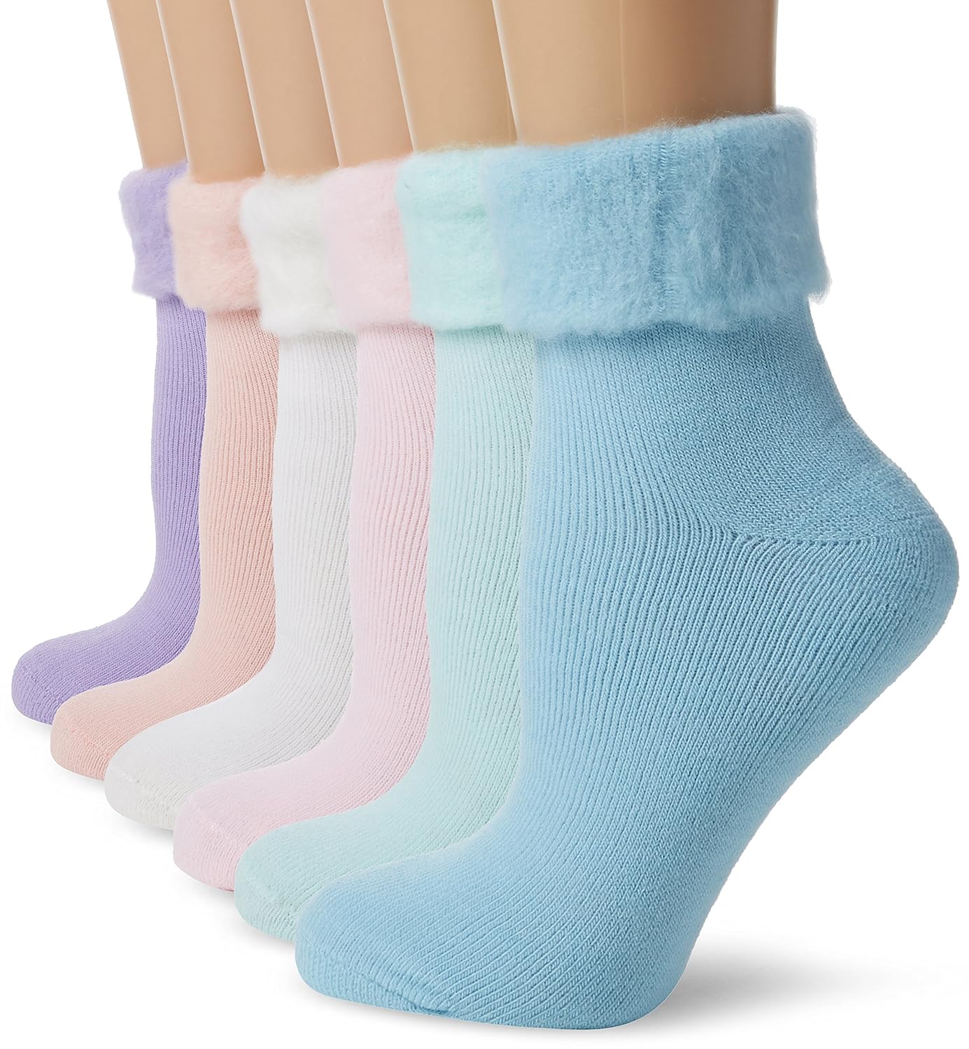 FM Women's 6Pack Super Soft Thermal Bed Socks in Pastel Colours (SizeUK 48) Amazon.co.uk