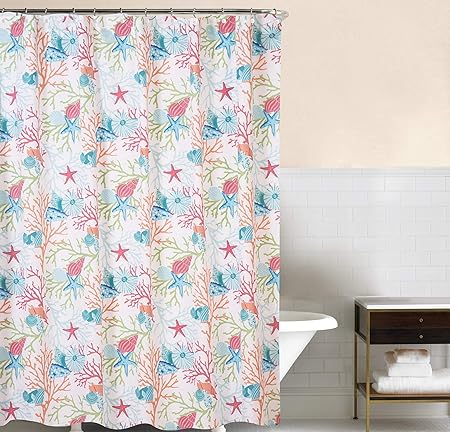 Amazon Com Misc Caribbean Shower Curtain Bright Aqua Blue Green