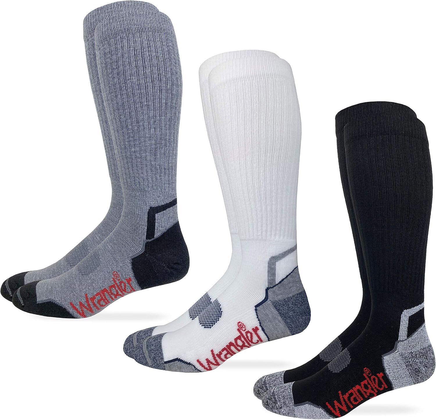 Wrangler Mens Ultra Dri Compression Tall Boot Socks 3 Pair Pack at
