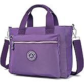 AOCINA Small Tote Bag With Zipper Mini Nylon Crossbody Bags for Women Work Everyday Multi Pocket Lightweight Satchel Purse