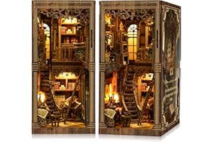 CRIOLPO Book Nook Kits for Adults - Book Nook Kit Bookshelf Decor DIY Miniature House Kit for Bookshelf - Craft Kits for Adults Booknook Model Kits Tiny House Arts and Crafts