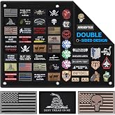 Military Patch Display Board Holder Organizer with Hook and Loop | Framed Stand for Desk or Double-sided Hanging Wall Tactical Patches Display Panel for Morale Police Army, Small &amp; Large
