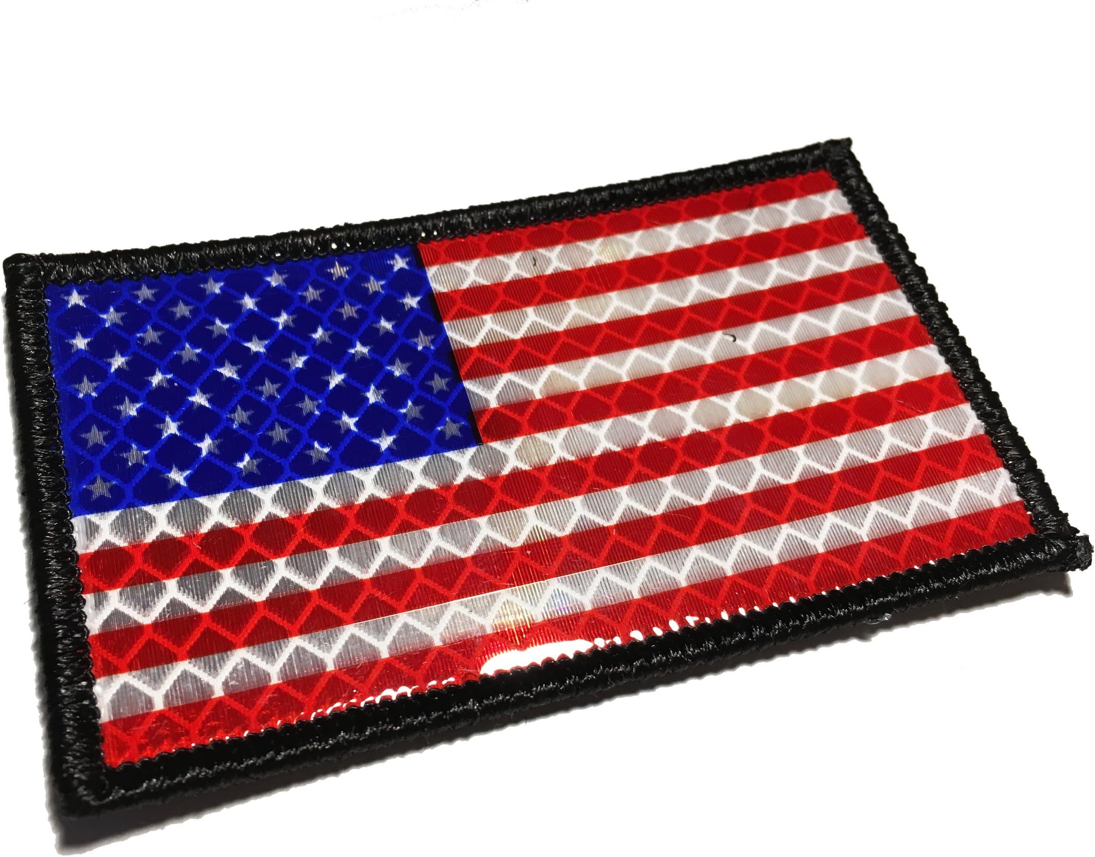 The Forward Ultra (hi-vis) Safety Reflective American Flag Tactical Uniform Patch (merrowed Edge) 3.5 x 2"