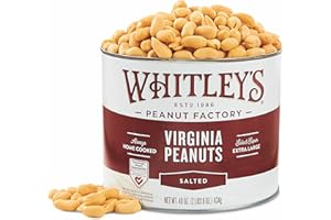 WHITLEY'S Whitley’s Salted Virginia Peanuts – Super Extra Large 'Home Cooked' Virginia Peanuts (40 Ounce Tin)