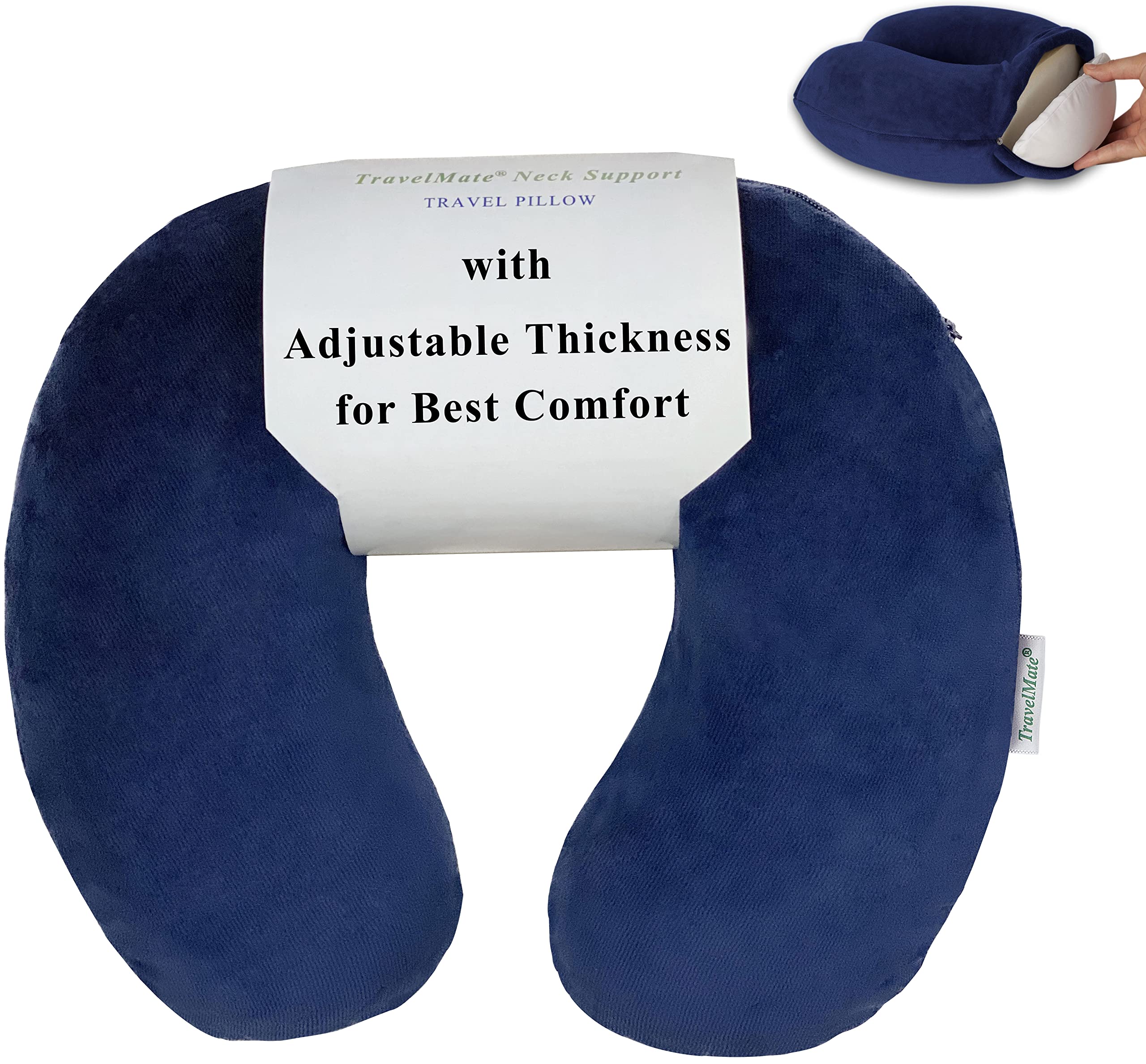 TravelMate Memory Foam Neck Pillow - Adjustable