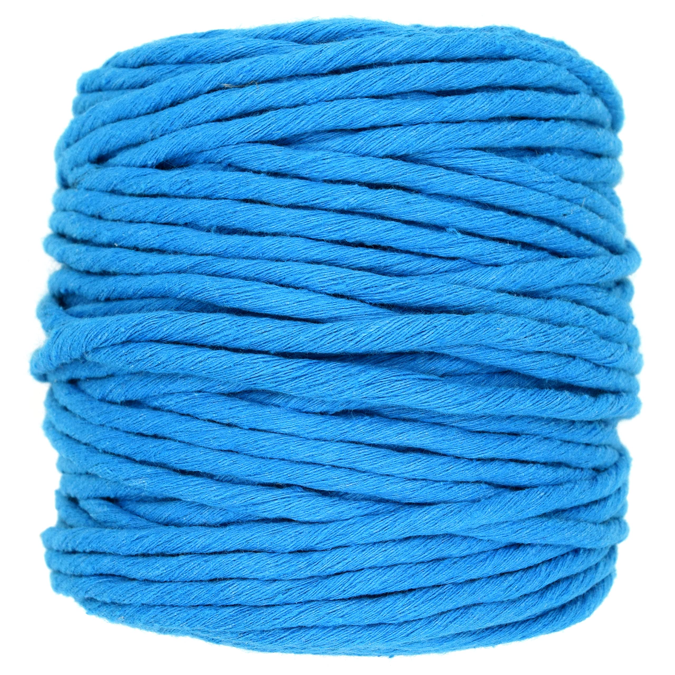 Premium Sapphire Macrame Cord, 100 m / 328 ft of 5 mm Thick Natural Cotton Thread Yarn Macrame Rope for Wall Hangings, Plant Hangers, DIY Crafts, Home Decorations, Gift Wrapping (Reel)