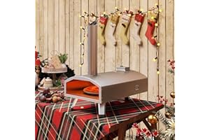 YITAHOME YTIAHOME 12" Pizza Oven, Multi-Fuel Outdoor Pizza Oven with Rotating and Built-in Thermometer, Dual Fuel Pizza Maker with Peel, Stone, Carry Cover, Recipes for Backyard Party Christmas Gifts