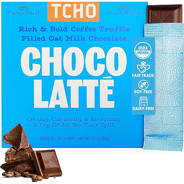 Amazon.com : TCHO Choco Latte 47% Oat Milk Chocolate Bars (10 pack