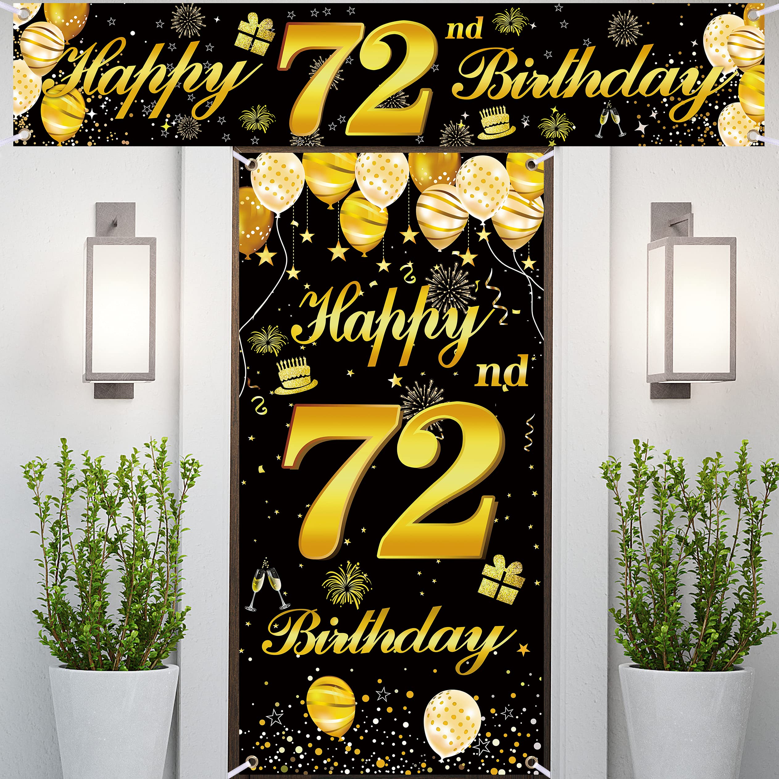 72nd Happy Birthday Door Banner IMISI Birthday Decorations Birthday Backdrop Decorations for a Party