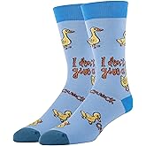 ooohyeah Mens' Novelty Aquatic Theme Crew Socks, Funny Crazy Ocean Dress Socks Gift, Fit Men's Shoe Size8-13