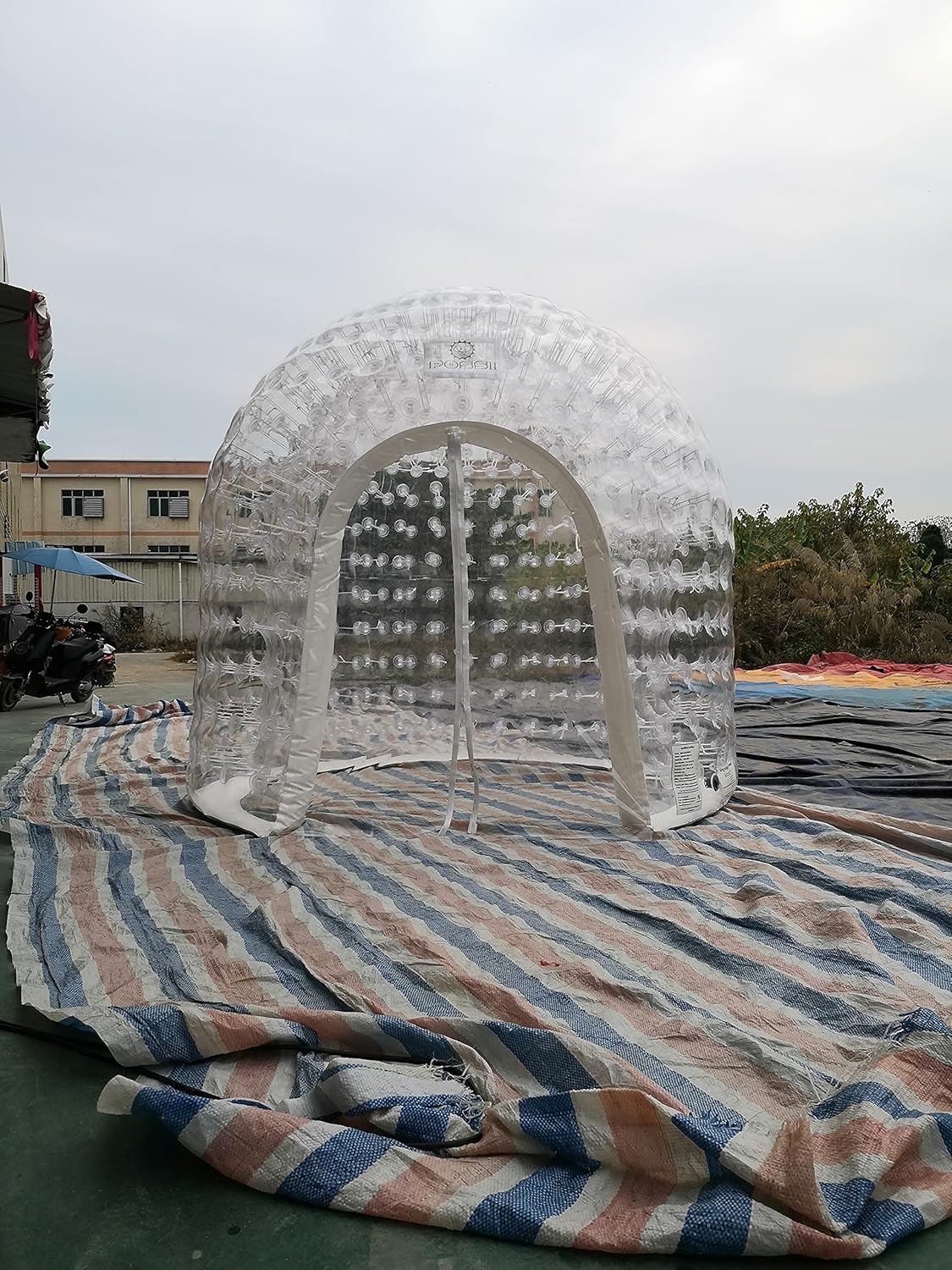 Inflatable Transparent Bubble Tent,Double Layer Garden Igloo 360 Dome, Outdoor Luxurious Scenic Canopies, Holiday Home Garden Outdoor Camping Tent