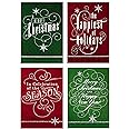 Hallmark Image Arts Christmas Boxed Cards Assortment, Elegant Lettering (4 Designs, 24 Cards with Envelopes)