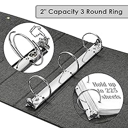 EYROZILL 3 Ring Binder 2 Inch, Binder for Letter