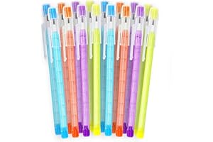 Emraw No 2 HB Translucent Pencils Multipoint Non-Sharpening Stackable Pencil with Matching Eraser (Pack of 16) - for Girls, Kids, Students, Teachers, Office