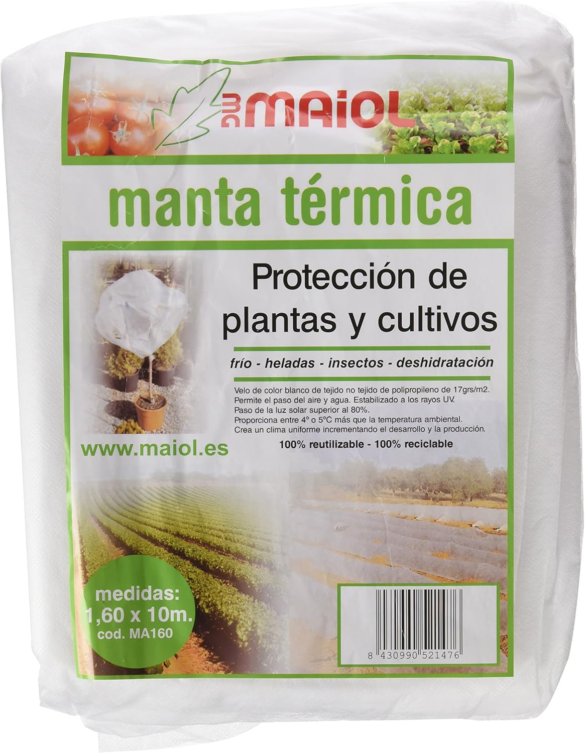 Maiol MA160 - Manta térmica 1, 60 x 10 m.: Amazon.es: Jardín