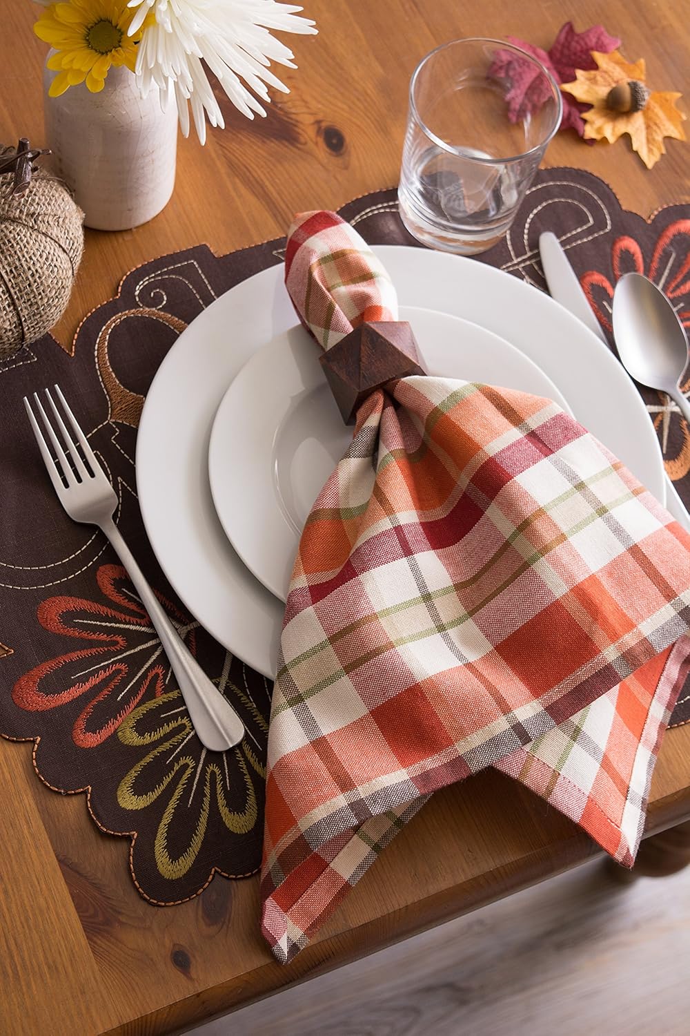 DII 100% Cotton, Oversized Basic Fall & Holiday 20x 20" Napkin, Set of 6, Pumpkin Spice: Home & Kitchen