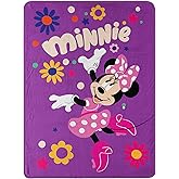 Northwest Minnie Mouse Micro Raschel Throw Blanket, 46" x 60", Falling Flowers