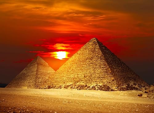Pyramids Jigzone Adult Jigsaw Puzzle Egyptian Pyramids Giza Sunset 500-Pieces in Oman ...